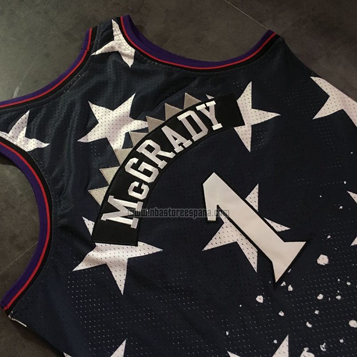 Camiseta Toronto Raptors Tracy McGrady NO 1 Independence Day Mitchell & Ness Negro